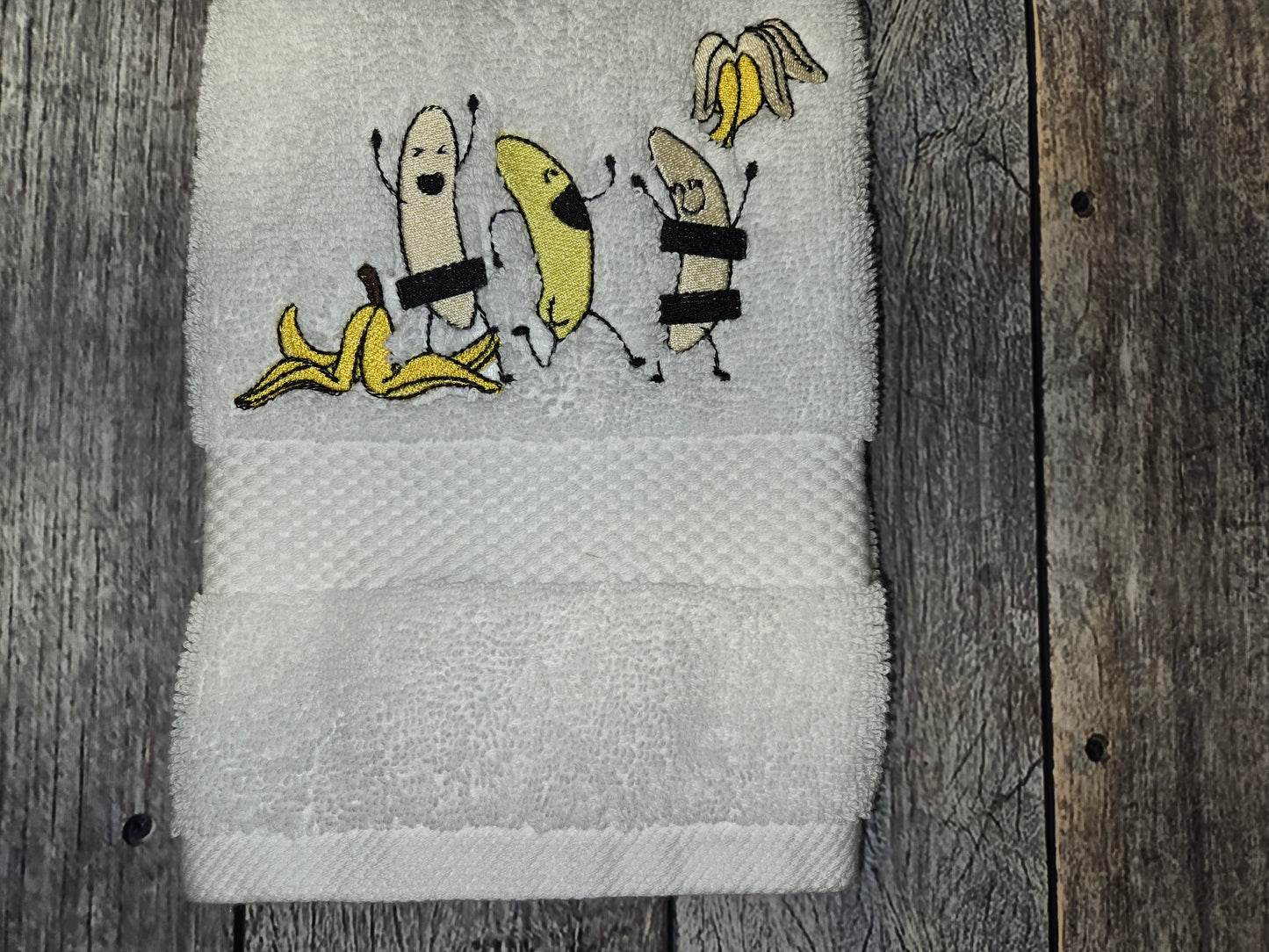 Naked Banana Party Embroidered Hand Towel