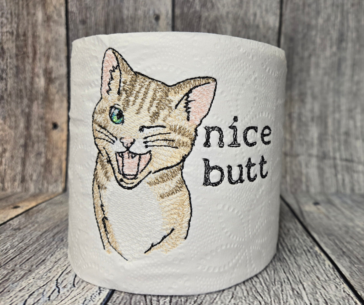 Nice Butt Cat Embroidered Toilet Paper