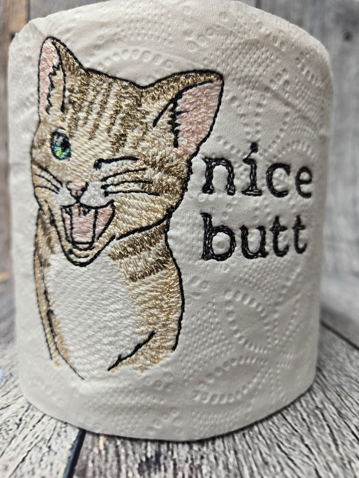 Nice Butt Cat Embroidered Toilet Paper