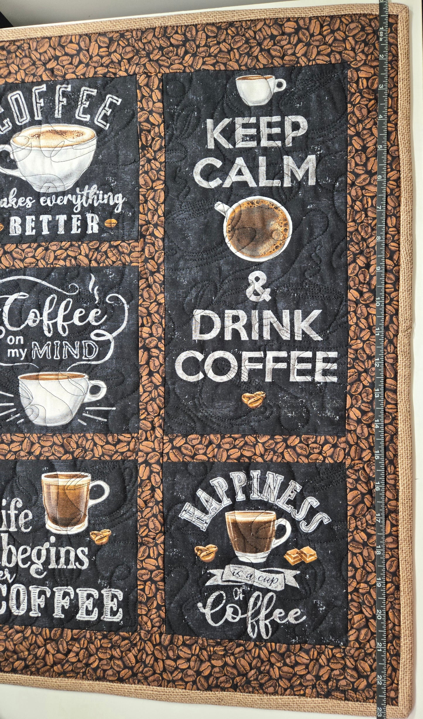 Coffee Lover Mini Quilt Wall Hanging