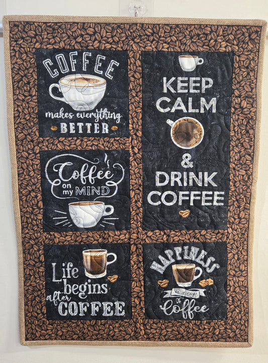 Coffee Lover Mini Quilt Wall Hanging