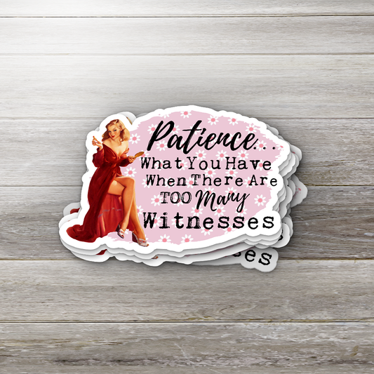 Patience…What You Have When There Are Too Many Witnesses